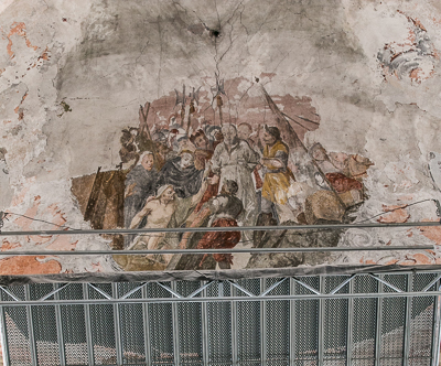 Fragment ocalałych fresków w kościele pw. Wniebowzięcia NMP w Wilnie, fot. B. Frątczak